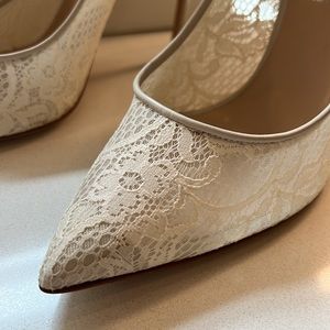Casadei Off white / beige -  lace pumps size 41 or US 11